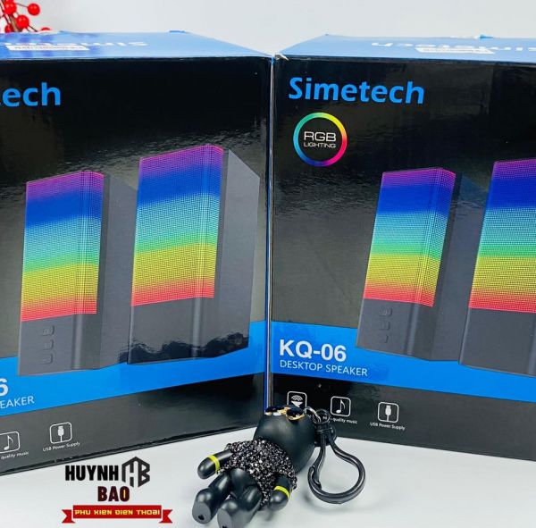 Loa Vi Tính Simetec KQ-06 Cổng USB Có Đèn Led RGB Siêu Hay Chính Hãng